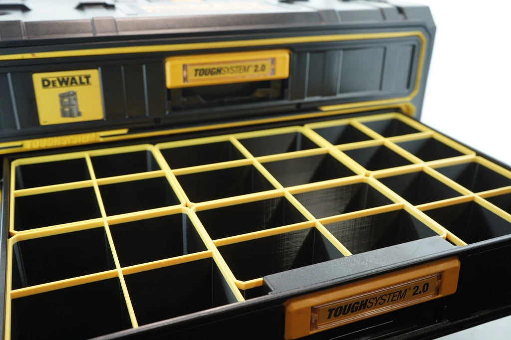 Dewalt ToughSystem 2.0 Compatible 3 Drawer Organiser Bins - Mix