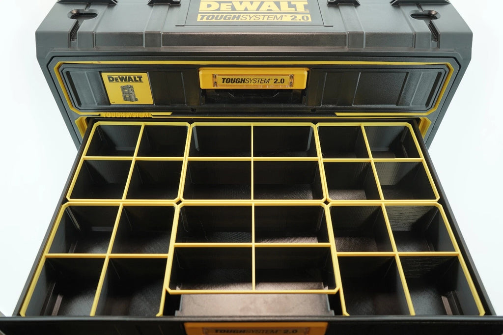 Dewalt ToughSystem 2.0 Compatible 3 Drawer Organiser Bins - Mix