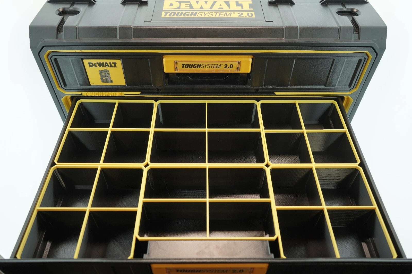 Dewalt ToughSystem 2.0 Compatible 3 Drawer Organiser Bins - Mix