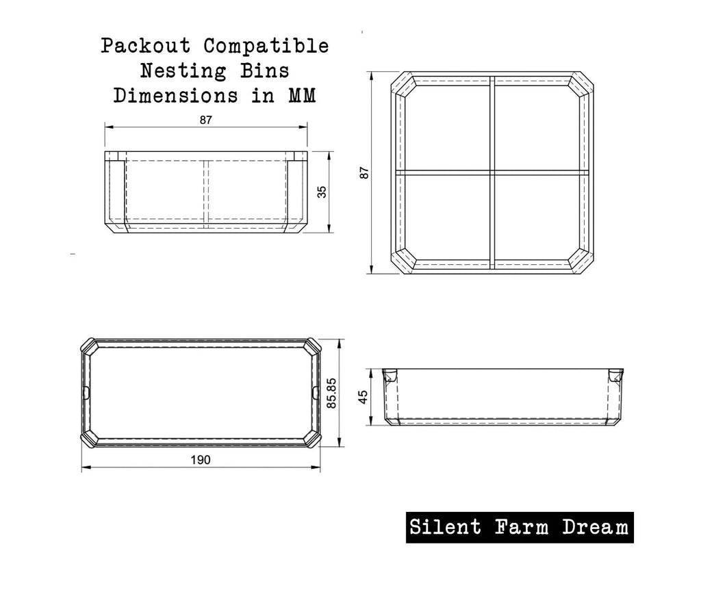 Milwaukee Deep PACKOUT Compatible Bins -BLACK - 5 SET E