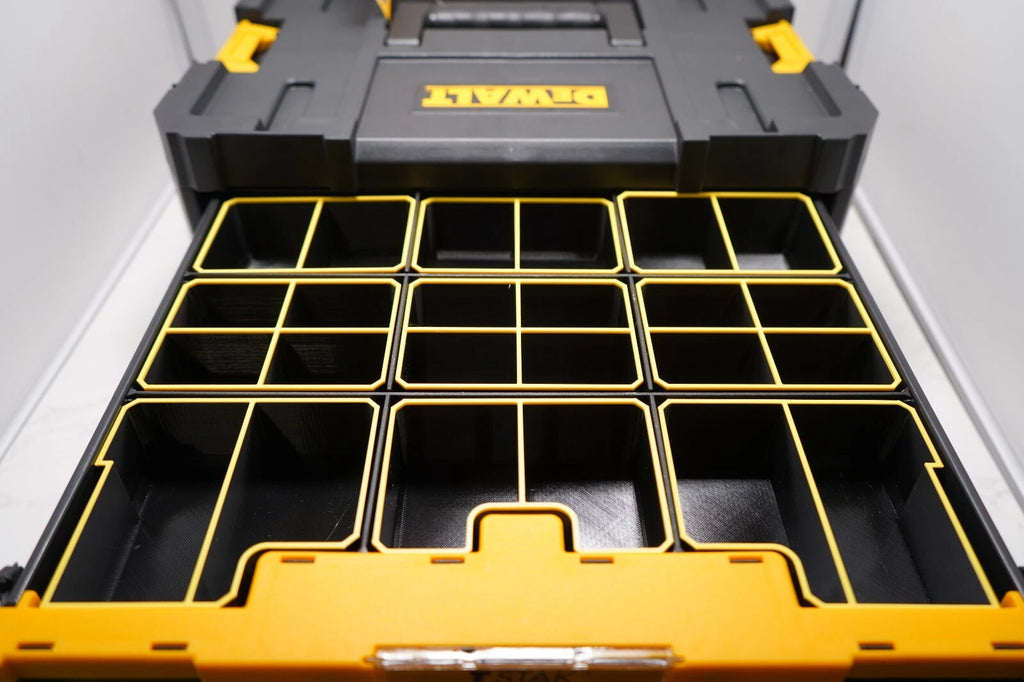 Dewalt TSTAK IV Shallow Drawer Bin Dividers - Full set 9 Bins Half