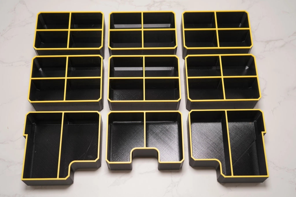 Dewalt TSTAK IV Shallow Drawer Bin Dividers - Full set 9 Bins Quarters