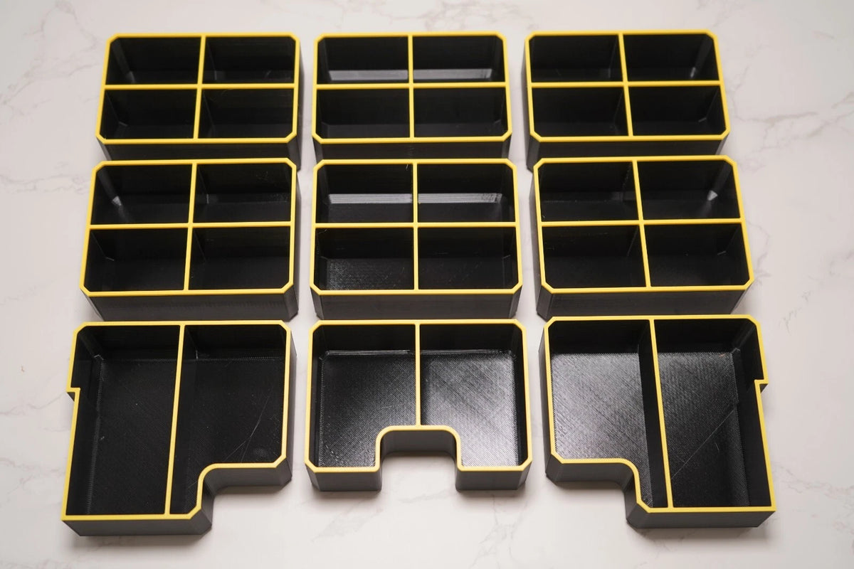 Dewalt TSTAK IV Shallow Drawer Bin Dividers - Full set 9 Bins Quarters