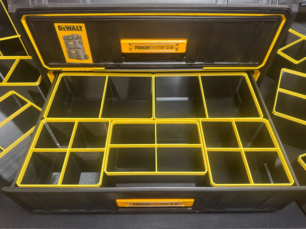 Dewalt ToughSystem 2.0 Compatible 2 Drawer Organiser Bins – MIX
