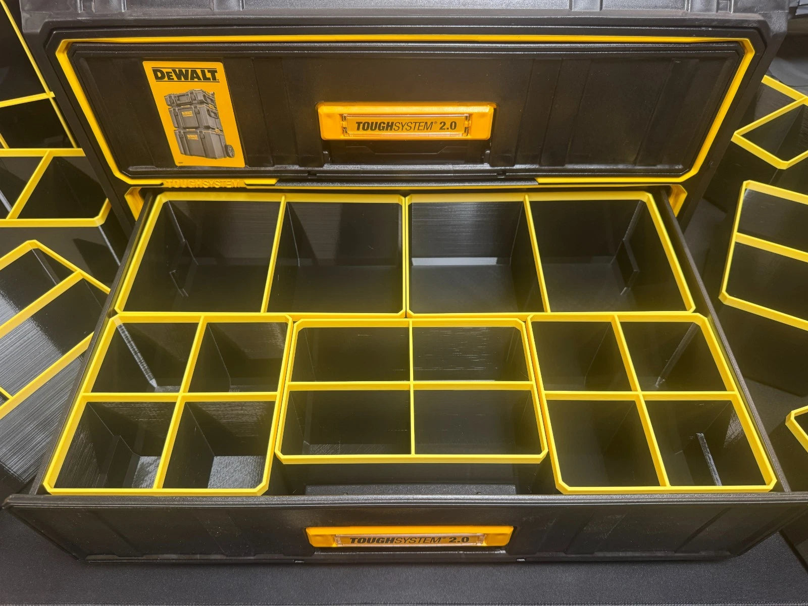 Dewalt ToughSystem 2.0 Compatible 2 Drawer Organiser Bins – MIX